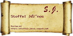 Stoffel János névjegykártya